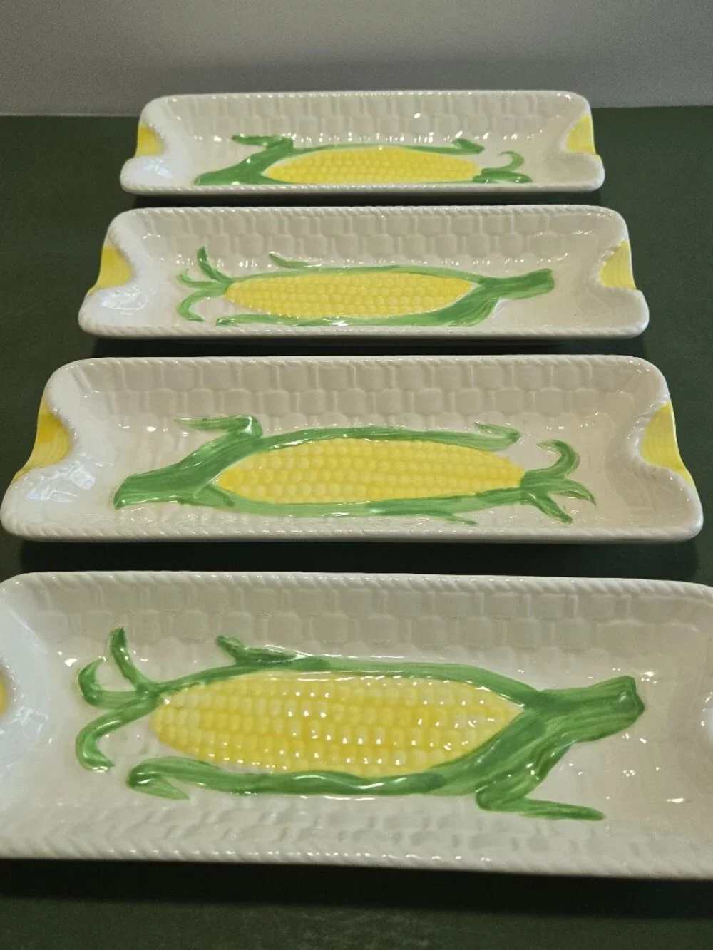 Vintage Ceramic Serving Set for Corn on the Cob